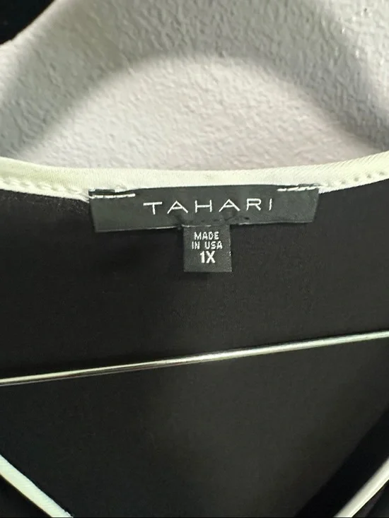 Tahari Black Jumpsuit with White Trim - Picture 2 of 9